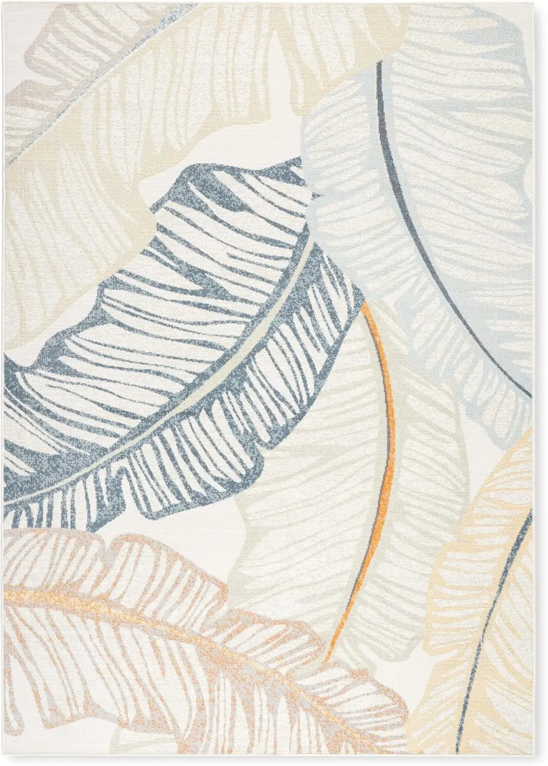 Tommy Bahama Cay Palm Fronds Indoor Outdoor Area Rug, Leaf Coastal Design, UV Fade Resistant, Ivory, 3'11"x5'2" image 1