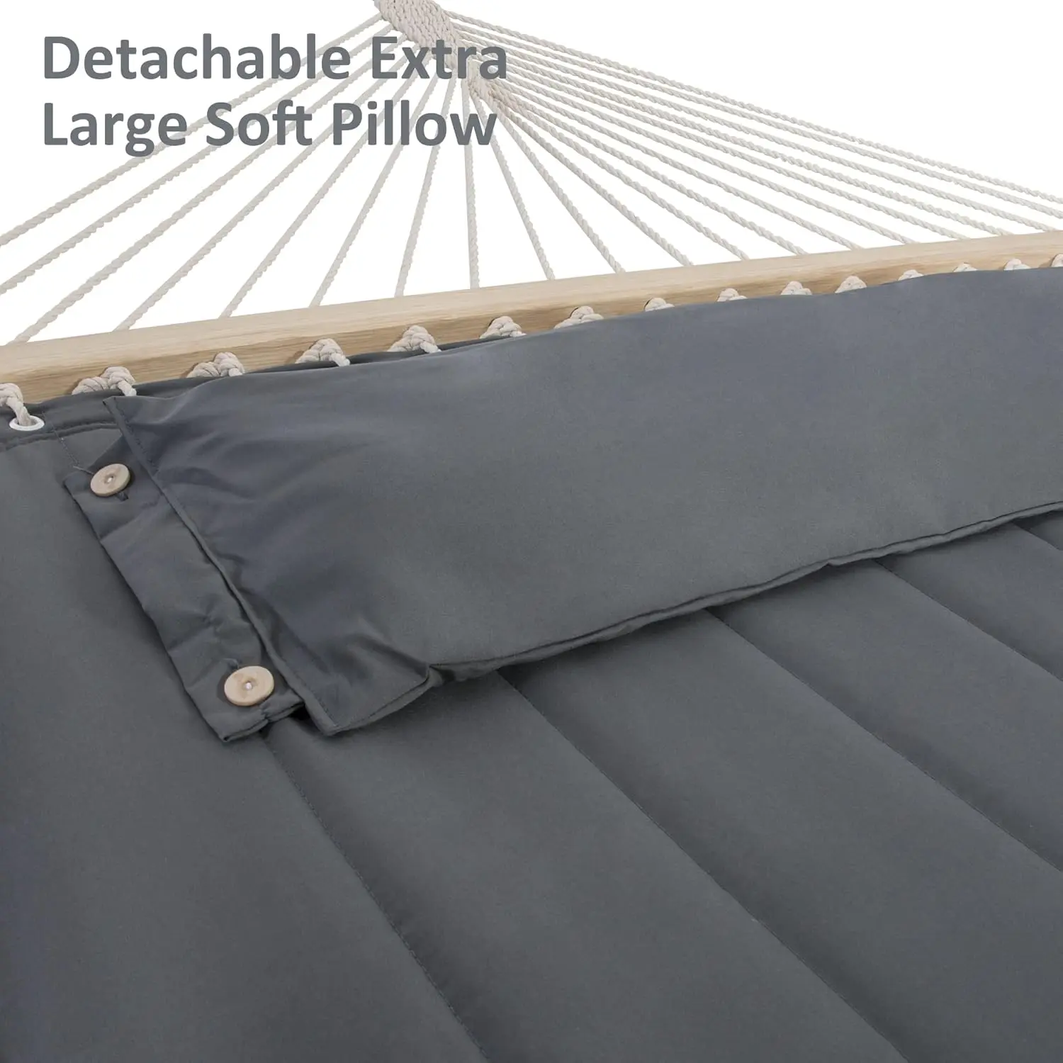 SUNCREAT 2 Person Hammock with Stand, Heavy Duty Portable Hammocks, 475 lbs Capacity, Dark Grey image 5
