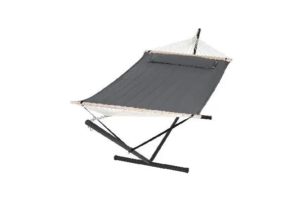 SUNCREAT 2 Person Hammock with Stand, Heavy Duty Portable Hammocks, 475 lbs Capacity, Dark Grey image