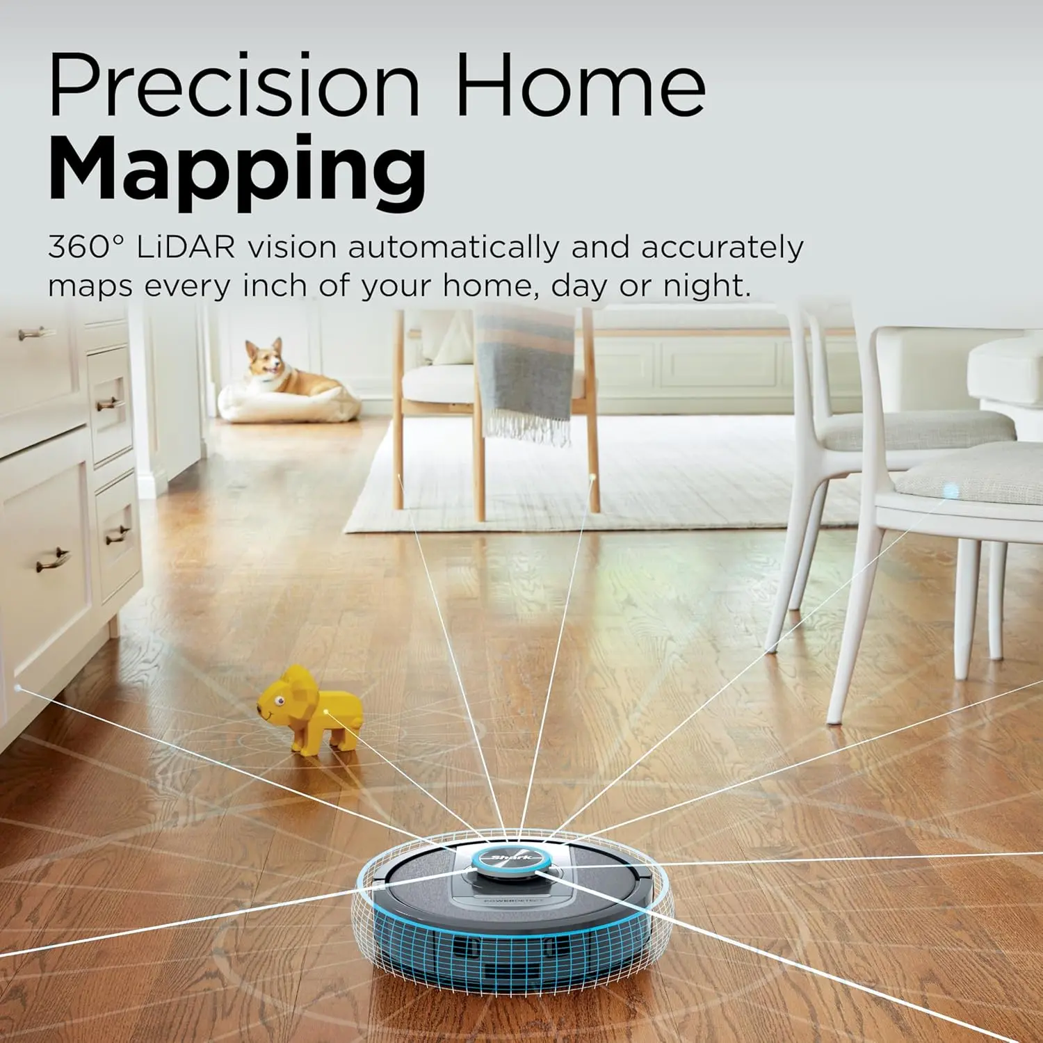 Shark PowerDetect Self-Empty Robot Vacuum with NeverStuck Technology, Auto Deep-Clean Carpets & Hardfloors, XL 60 Day Capacity HEPA Bagless Base Neutralizes Odors, for Pet Hair, Black (AV2820AE) image 8