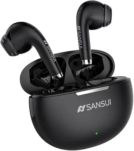 SANSUI W6 True Wireless Earbuds,Active Noise Cancellation,13mm Drivers with Big Bass,Bluetooth 5.4,30H Long Playtime,IPX7 Water-Resistant,Bluetooth Earbuds for Laptop Pad Phones Sports,Black image 3
