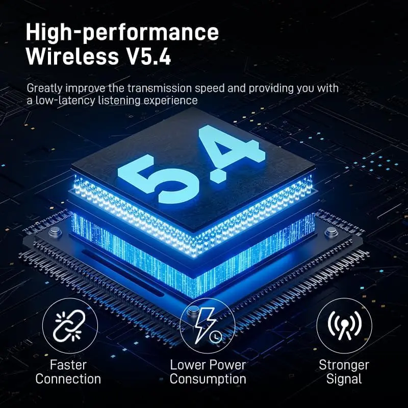 SANSUI W6 True Wireless Earbuds,Active Noise Cancellation,13mm Drivers with Big Bass,Bluetooth 5.4,30H Long Playtime,IPX7 Water-Resistant,Bluetooth Earbuds for Laptop Pad Phones Sports,Black image 6