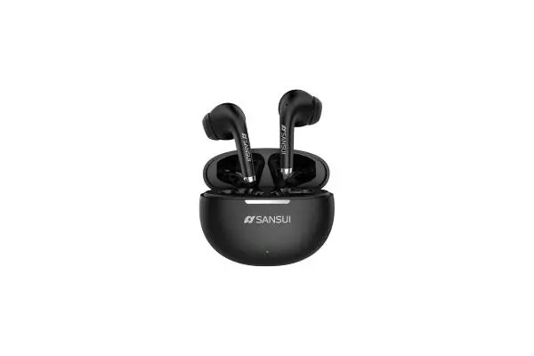 SANSUI W6 True Wireless Earbuds,Active Noise Cancellation,13mm Drivers with Big Bass,Bluetooth 5.4,30H Long Playtime,IPX7 Water-Resistant,Bluetooth Earbuds for Laptop Pad Phones Sports,Black image