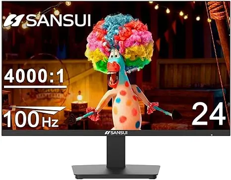 SANSUI Monitor 24 inch 100Hz Computer Monitor丨FHD 1080P PC Monitor丨HDMI丨FreeSync丨HDR丨Earphone Jack丨 Ergonomic Tilt for Home and Office image 1