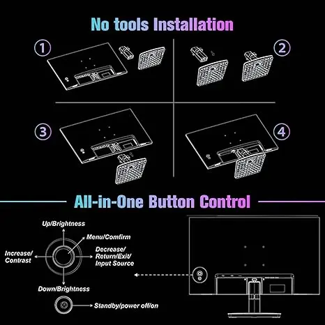 SANSUI Monitor 24 inch 100Hz Computer Monitor丨FHD 1080P PC Monitor丨HDMI丨FreeSync丨HDR丨Earphone Jack丨 Ergonomic Tilt for Home and Office image 4