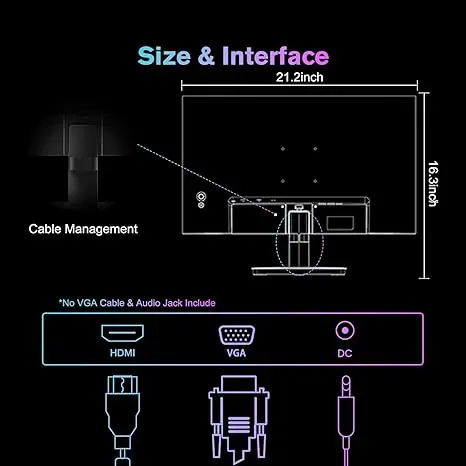 SANSUI Monitor 24 inch 100Hz Computer Monitor丨FHD 1080P PC Monitor丨HDMI丨FreeSync丨HDR丨Earphone Jack丨 Ergonomic Tilt for Home and Office image 5
