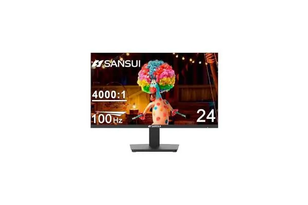 SANSUI Monitor 24 inch 100Hz Computer Monitor丨FHD 1080P PC Monitor丨HDMI丨FreeSync丨HDR丨Earphone Jack丨 Ergonomic Tilt for Home and Office image