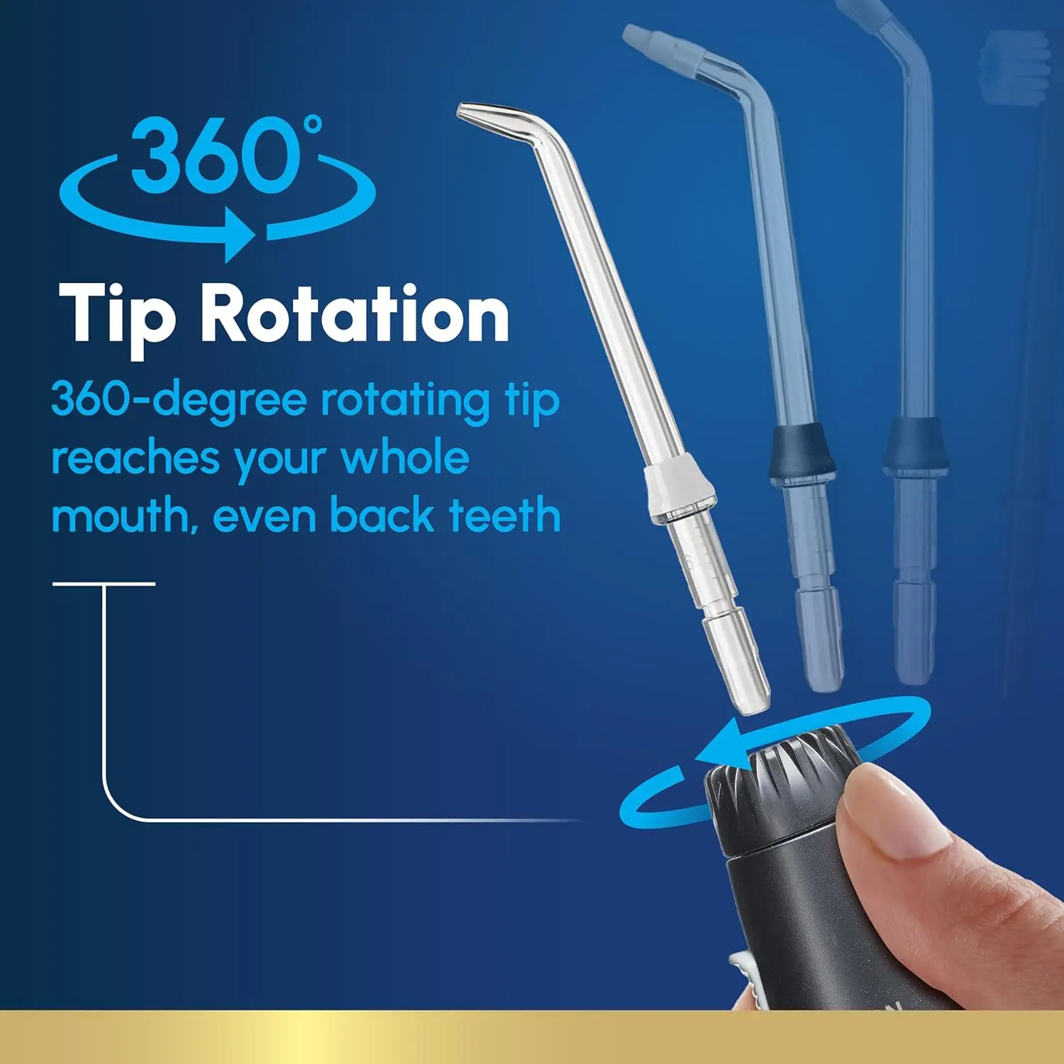 Waterpik Aquarius Water Flosser For Teeth Cleaning, Gums, Braces, Dental Care, Electric Power With 10 Settings, 7 Tips For Multiple Users And Needs, ADA Accepted, Black WP-662, Packaging May Vary image 6
