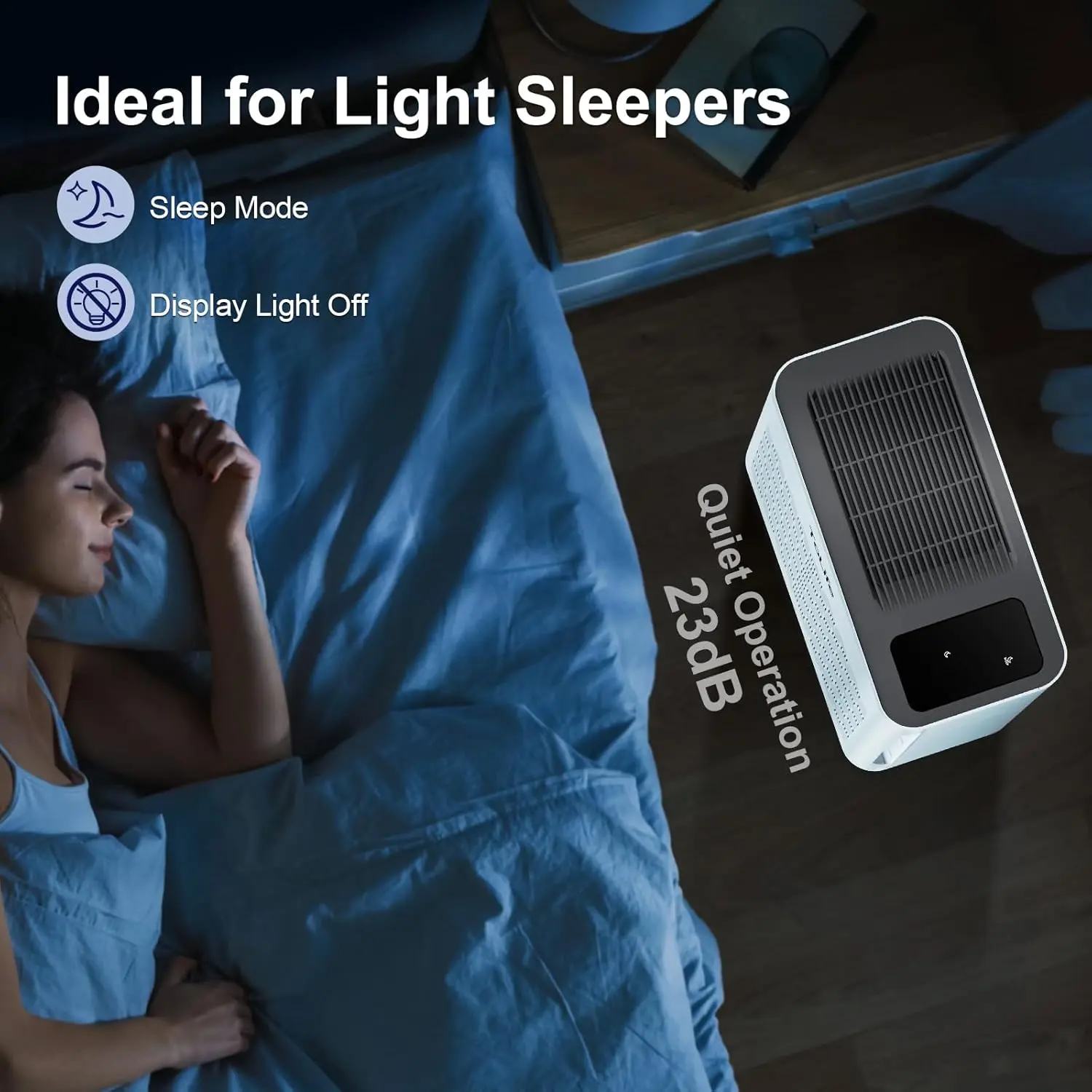 Tolife Powerful Air Purifiers for Home Large Room Up to 2000 Ft²Pets with Washable Filter, Sleep Mode, Timer, HEPA Filter Pet Air Purifier for Bedroom,White image 7
