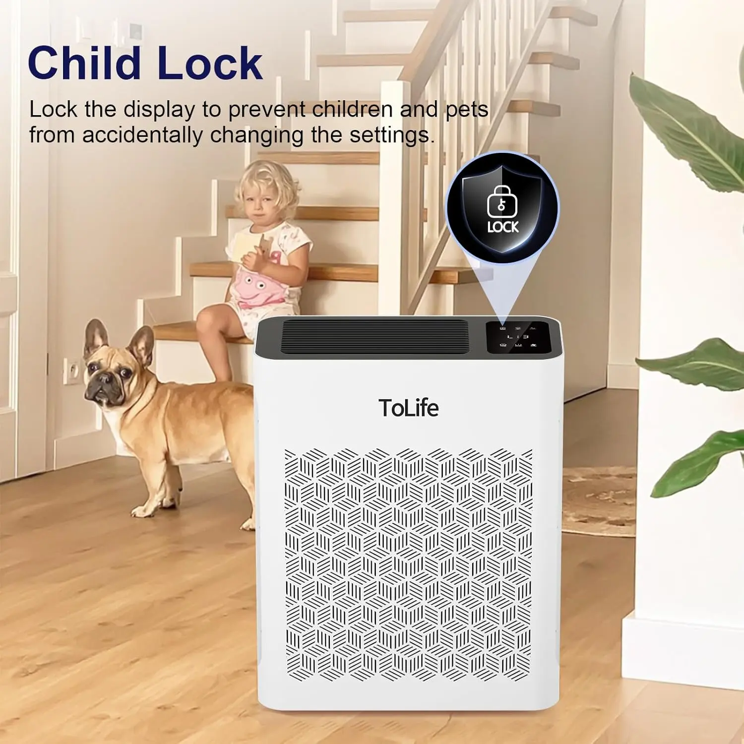Tolife Powerful Air Purifiers for Home Large Room Up to 2000 Ft²Pets with Washable Filter, Sleep Mode, Timer, HEPA Filter Pet Air Purifier for Bedroom,White image 8