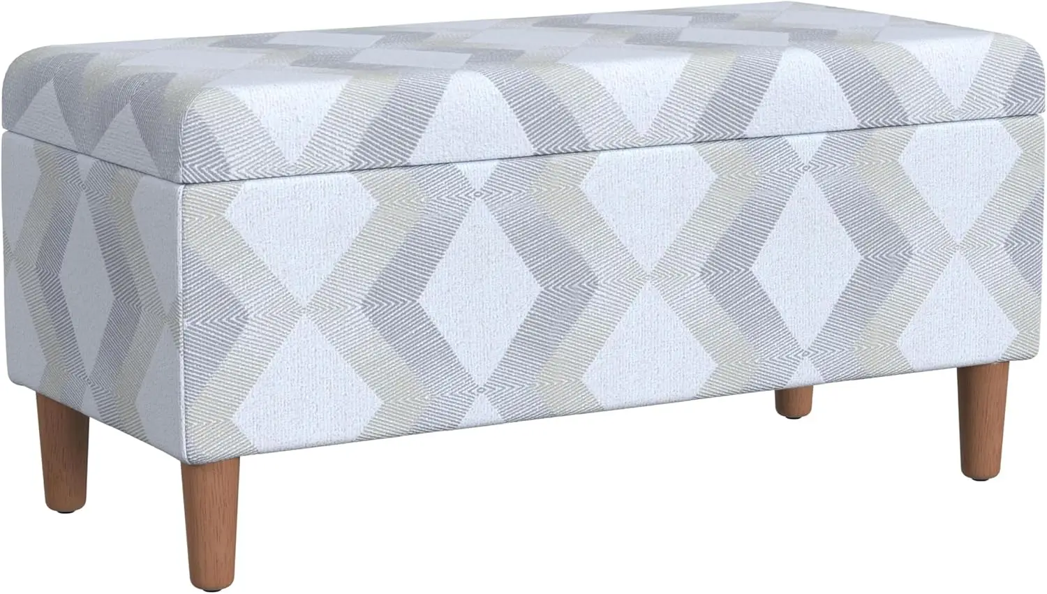 HomePop Malmo Decorative Storage Bench -Natural Woven Geo image 1