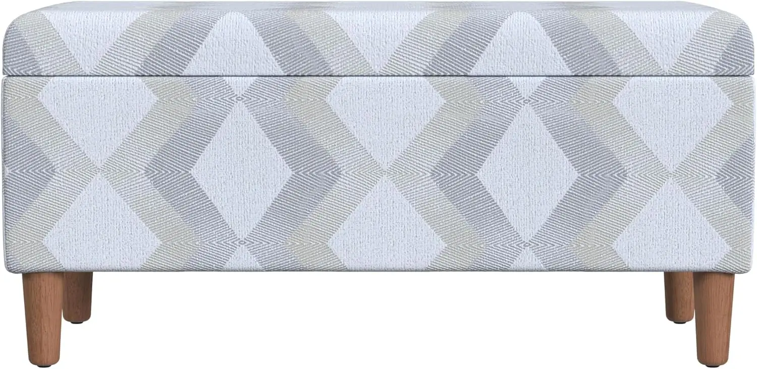 HomePop Malmo Decorative Storage Bench -Natural Woven Geo image 4