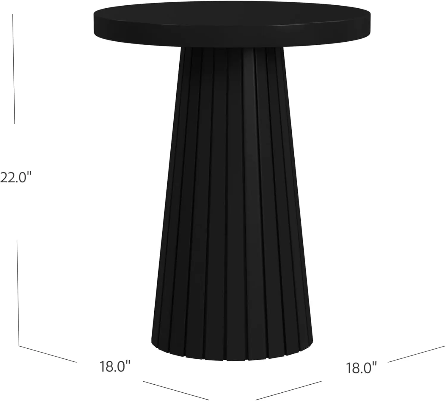 HomePop Black Mango Wood End/Side Round Table image 3