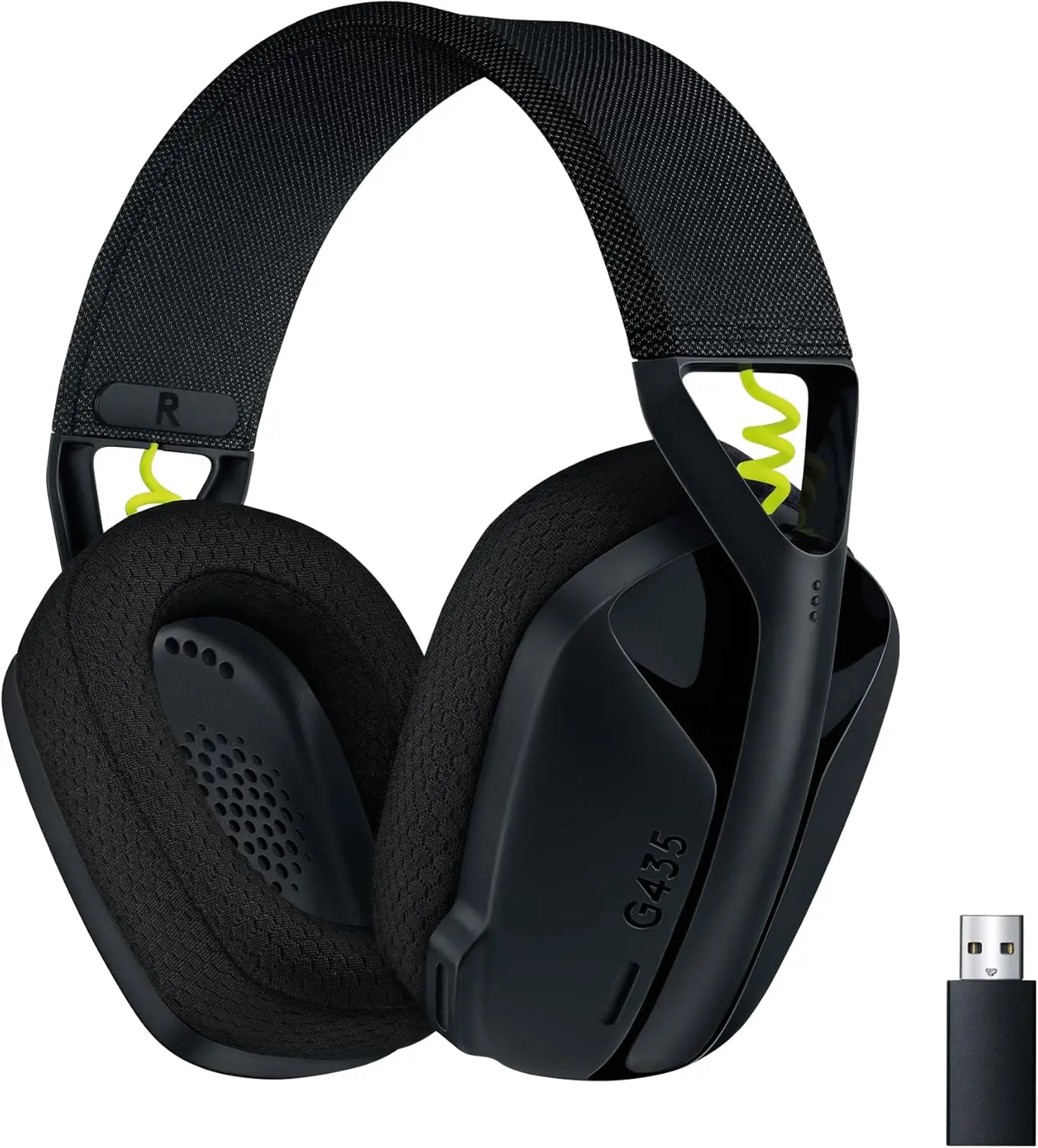 Logitech G435 LIGHTSPEED and Bluetooth Wireless Gaming Headset - Lightweight over-ear headphones, built-in mics, 18h battery, compatible with Dolby Atmos, PC, Mobile - Black image 1