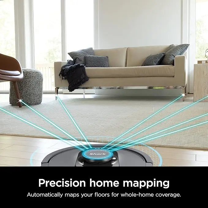 Shark AV2501S AI Ultra Robot Vacuum, with Matrix Clean, Home Mapping, 30-Day Capacity HEPA Bagless Self Empty Base, Perfect for Pet Hair, Wifi, Dark Grey image 6