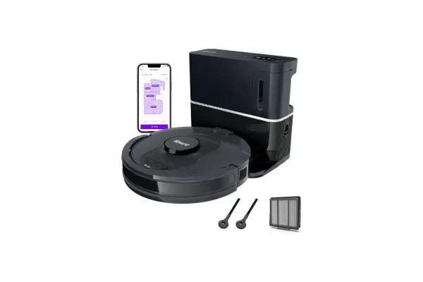 Shark AV2501S AI Ultra Robot Vacuum, with Matrix Clean, Home Mapping, 30-Day Capacity HEPA Bagless Self Empty Base, Perfect for Pet Hair, Wifi, Dark Grey image