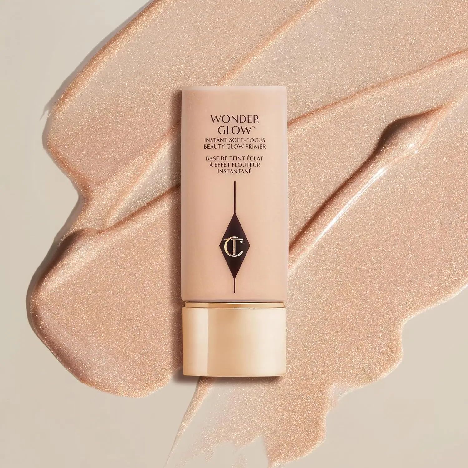 Charlotte Tilbury Wonderglow Face Primer - Soft-Focus, Illuminating Dewy Primer to Hydrate & Blur the Look of Imperfections, Fine Lines & Wrinkles - Infused with Hyaluronic Acid & Rosehip Oil (15ml) image 2