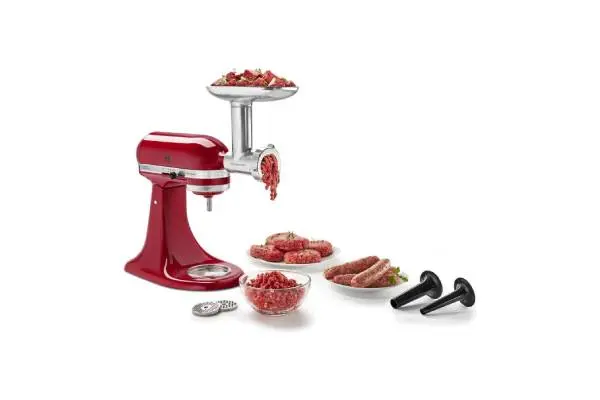 KitchenAid KSMMGA Metal Food Grinder Attachment, Silver image