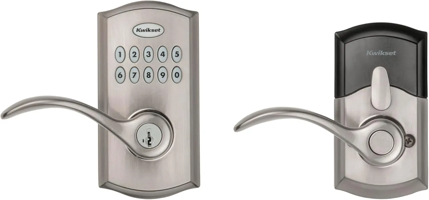 Kwikset SmartCode 955 Pembroke Light Commercial 10-Button Keypad Electronic Lever, Convenient Keyless Entry, 3-Year Batter Life and High Traffic Durability in Satin Nickel image 10