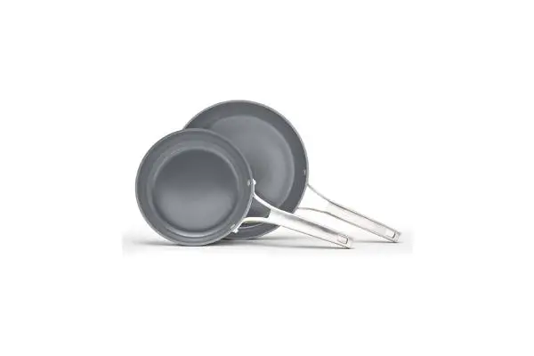 Calphalon® Premier Ceramic Nonstick 8" and 10" Frying Pan Set, Mushroom Grey image