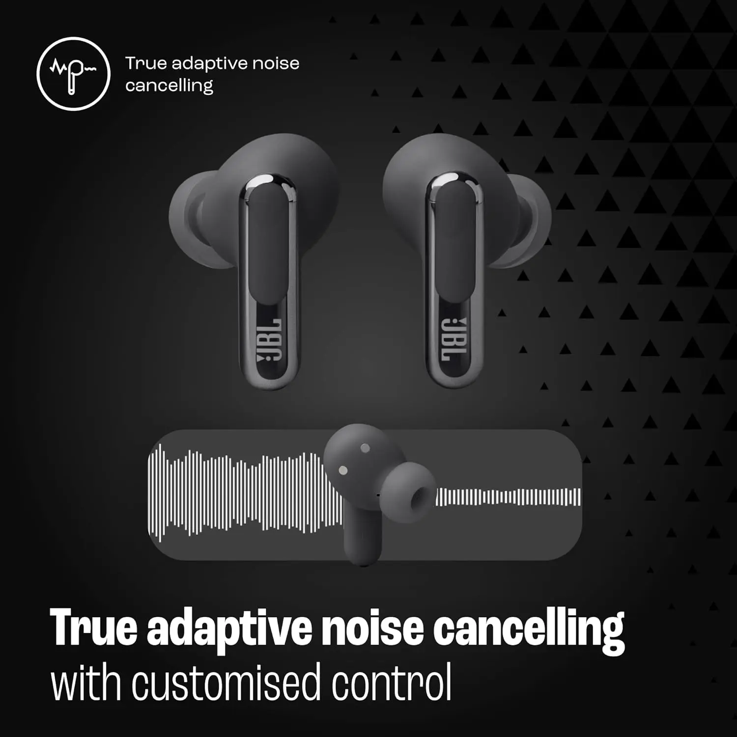 JBL Live Beam 3 - True Wireless Noise-Cancelling Stick-Closed Earbuds, 48Hrs Total Playback, Wireless Charging, 6 Mics for Perfect Calls, Multi-Point Connection, IP55 Waterproof and dustproof (Black) image 5