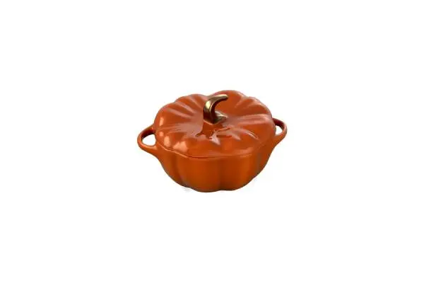 STAUB Ceramic 0.75-qt Petite Pumpkin, Oven & Stove Safe up to 572°F, Pumpkin Dish, Baking Candy Burnt Orange image