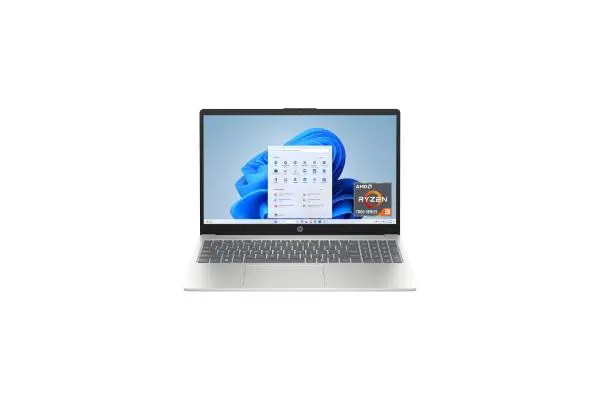 HP 15.6 inch Laptop, HD Touchscreen Display, AMD Ryzen 3 7320U, 8 GB RAM, 256 GB SSD, AMD Radeon Graphics, Windows 11 Home, Natural Silver, 15-fc0399nr image