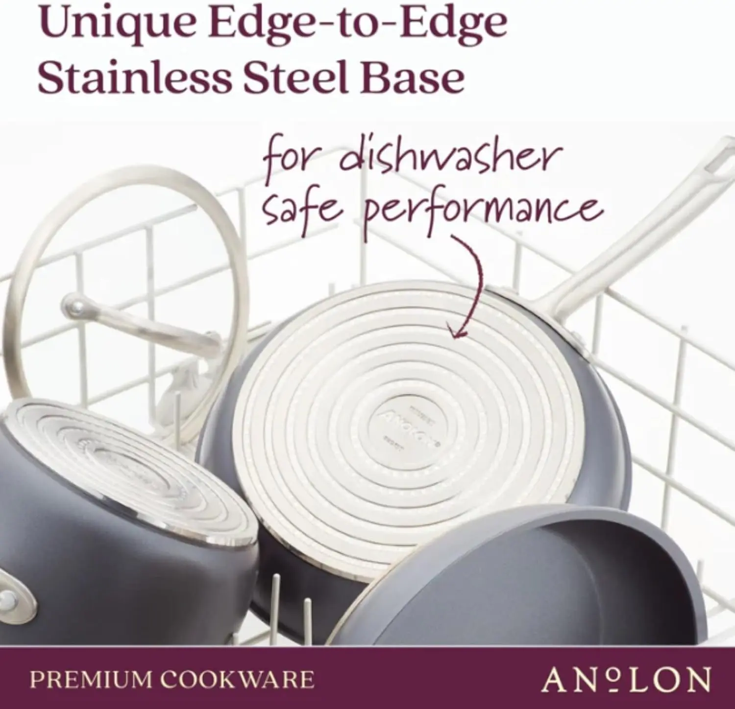 Anolon Accolade Forged Hard Anodized Nonstick Frying Pans/Skillet Set, 10 Inch and 12 Inch - Moonstone Gray image 8