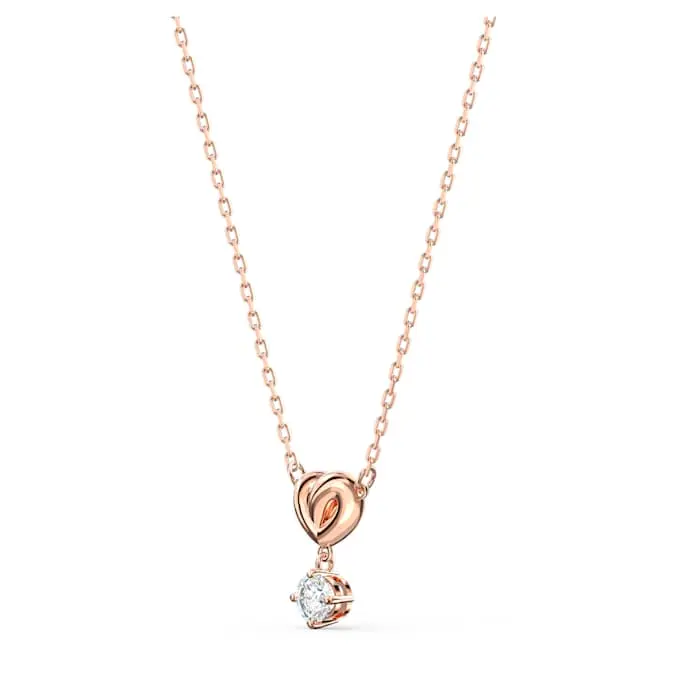 Lifelong Heart pendant White, Rose gold-tone plated image 3