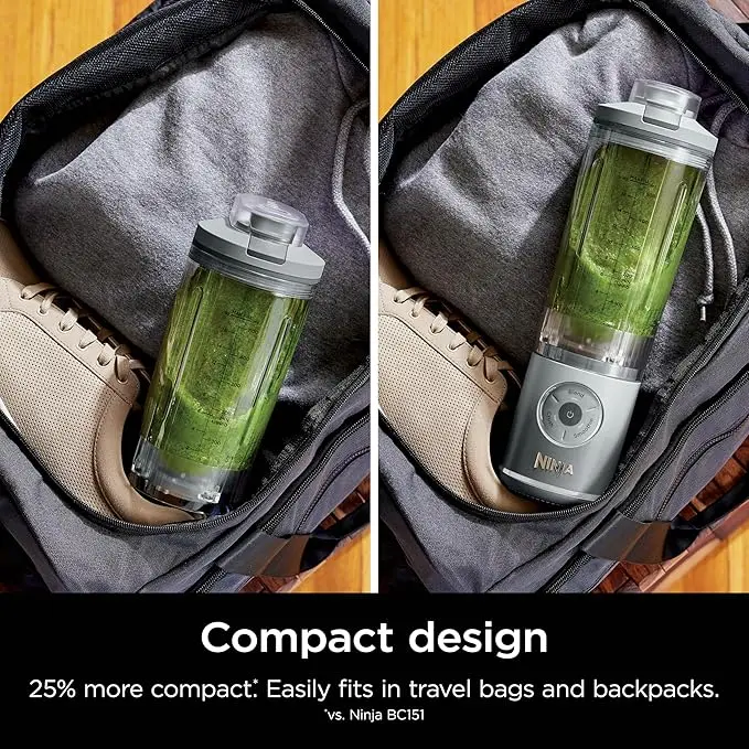 Ninja Blast Max, Portable Blender + Twist & Go, Personal Smoothie, Blend, Ice Crush, 3 Programs, Cordless, 22 oz removable Vessel, Dishwasher Safe, Leakproof, Silver, BC251SL image 5