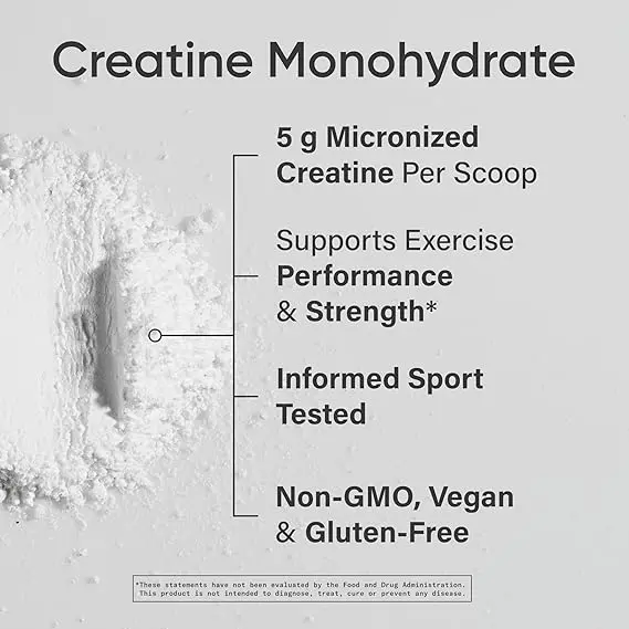 Sports Research Creatine Monohydrate - Gain Lean Muscle, Improve Performance and Strength and Support Workout Recovery - 5 g Micronized Creatine - 1.1LBS image 2