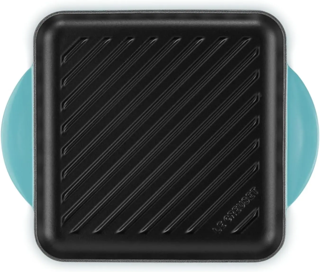 Le Creuset Enamaled Cast Iron Square Grill, 9.5", Caribbean image 4