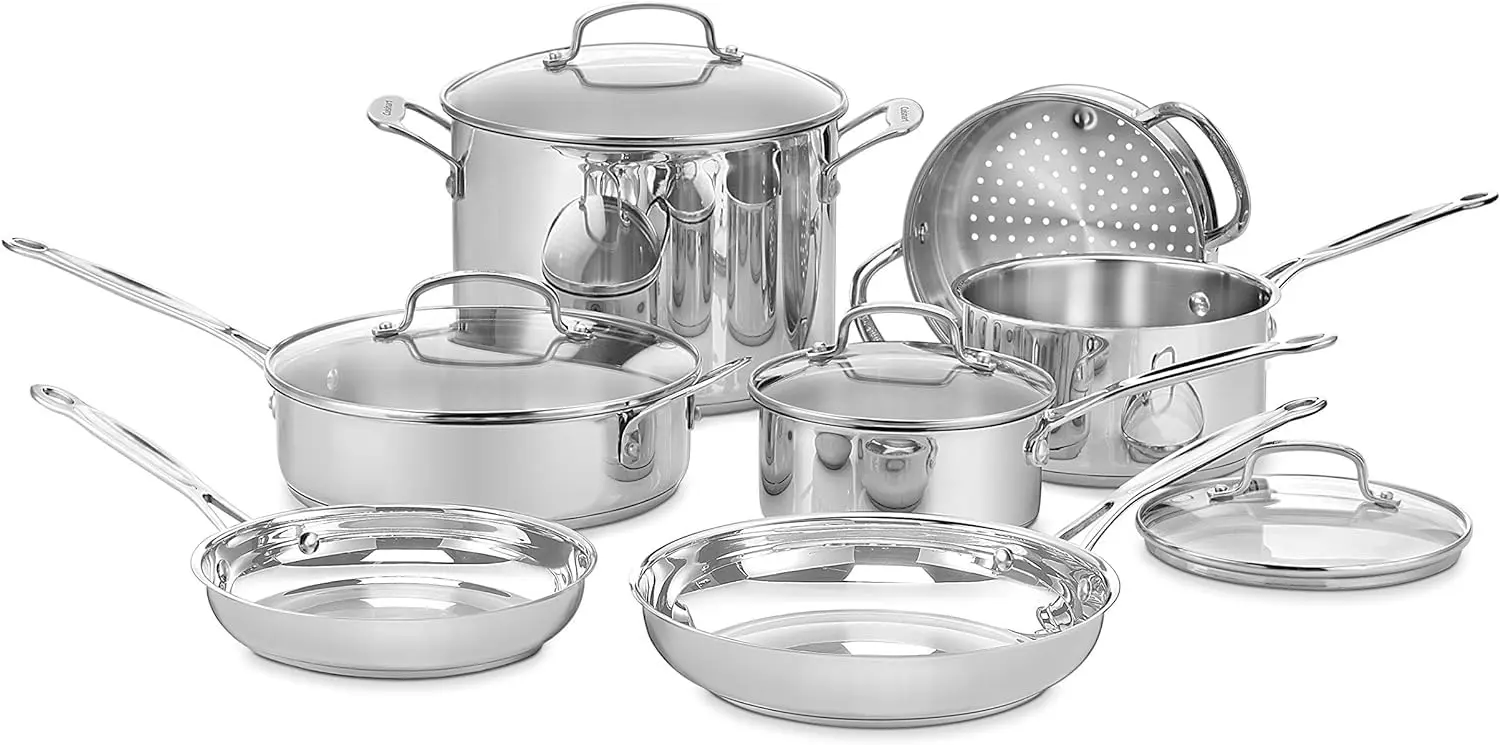 Cuisinart 77-11G Stainless Steel 11-Piece Set Chef's-Classic-Stainless-Cookware-Collection image 1