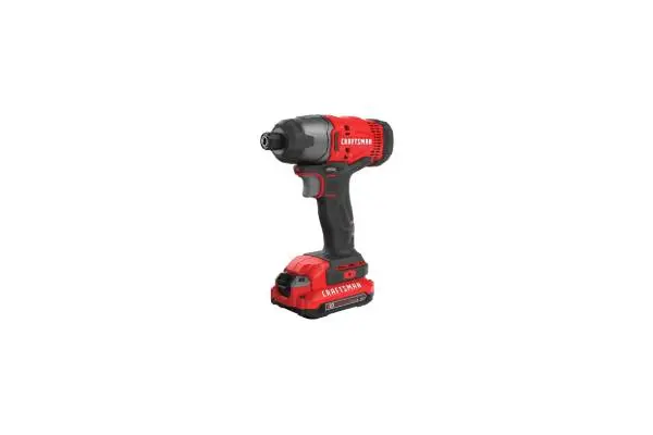 CRAFTSMAN 20V MAX Impact Driver Kit, 1/4 Inch, 2,800 RPM, LED Work light, Battery and Charger Included (CMCF800C1) image