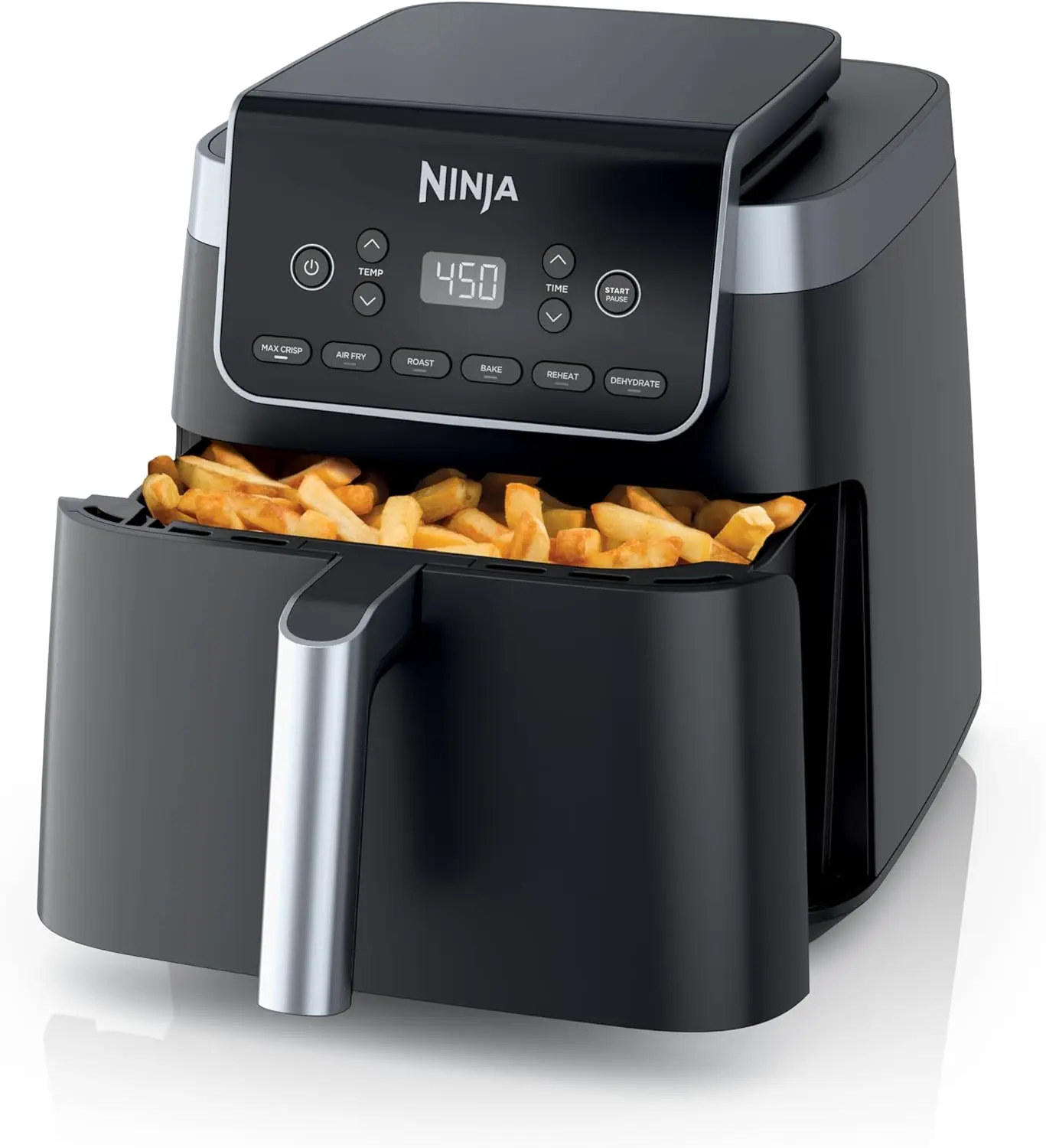 Ninja | Air Fryer | 6.5 QT Pro XL Capacity fits 9lbs of Wings | 6-in-1 Max Crisp, Air Fry, Roast, Bake, Reheat & Dehydrate | Nonstick Basket, Crisper Plate & Recipe Guide | Grey | AF181 image 1