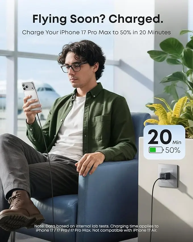 Anker Nano 45W Type C Charger Fast Charging, Compact and Foldable Plug USB C Charger Block for iPhone 17/16 Series, MacBook, Pixel 9, iPad, Samsung Galaxy S25 Ultra / S24 Series (6 ft Cable Included) image 3