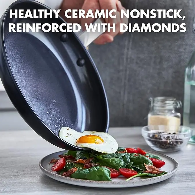 GreenPan Chatham Black Prime Midnight Hard Anodized Healthy Ceramic Nonstick 11 Piece Cookware Pots and Pans Set, PFAS-Free, Dishwasher Safe, Oven Safe, Black image 5