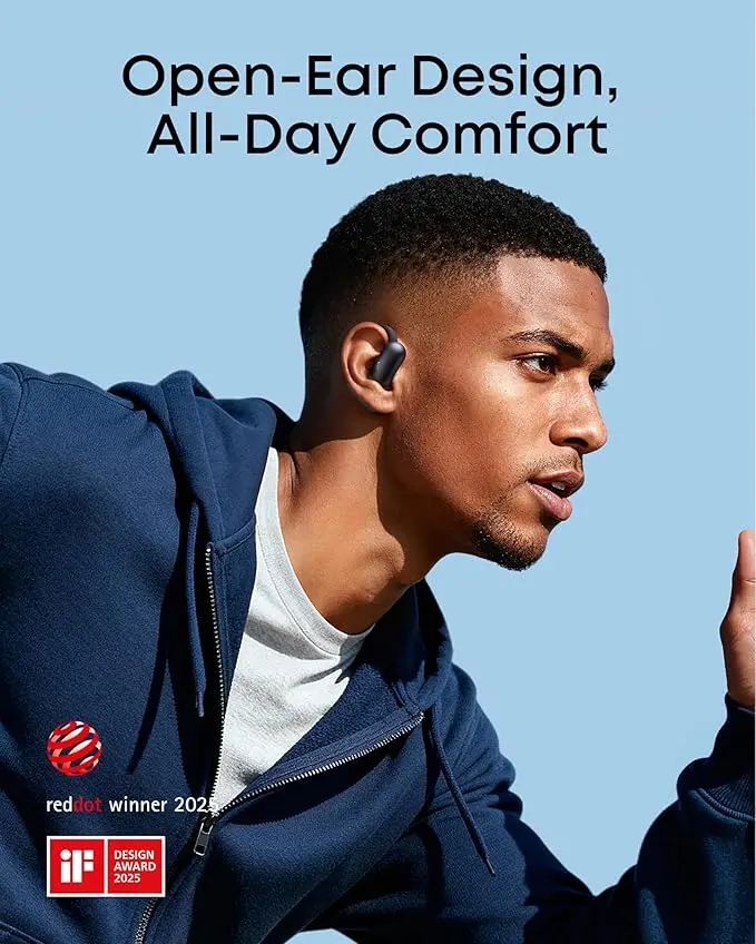 Soundcore AeroFit 2 by Anker, Open-Ear Headphones, Real-Time Translation Earbuds, 4 Adjustable Positions for Every Ear Size, 2× Richer Bass, Hi-Res, 42H Playtime, IP55,AI Clear Calls,Wireless Charging image 2