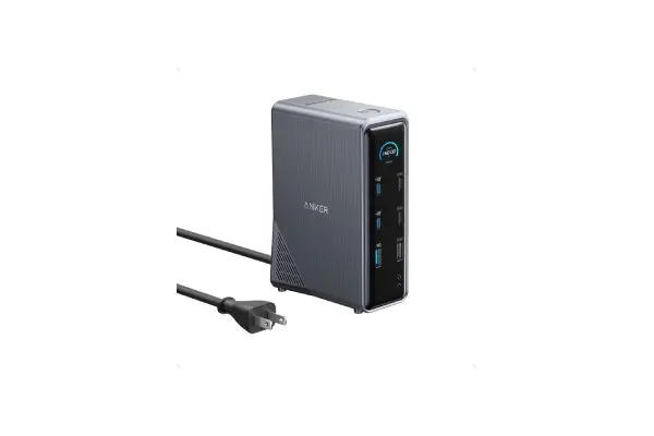 Anker Prime Docking Station, 14-Port with 160W Max Output, 10Gbps Fast Data Transfer, Real-Time Smart Interface, Audio and Ethernet Ports, Dual 4K Displays for Dell, HP, Lenovo and More image