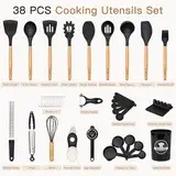 Astercook 38-Pc Silicone Utensils – Heat Resistant, BPA-Free, Black image 1