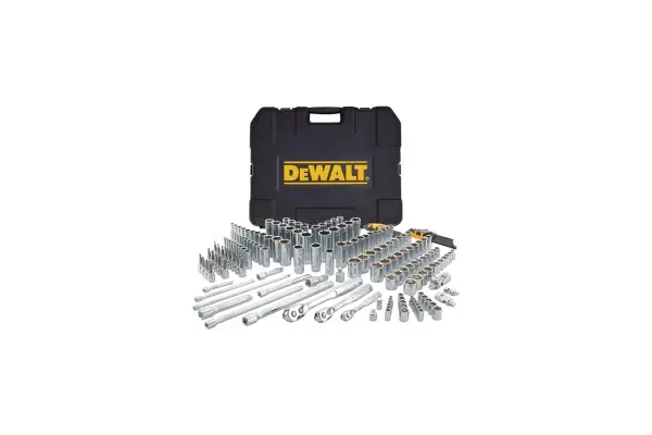 DEWALT Mechanics Tool Set, SAE and Metric Socket Wrench Set, Drive Sizes 1/2, 1/4, 3/8 Socket Set, 192-Piece Tool Box (DWMT75049) image