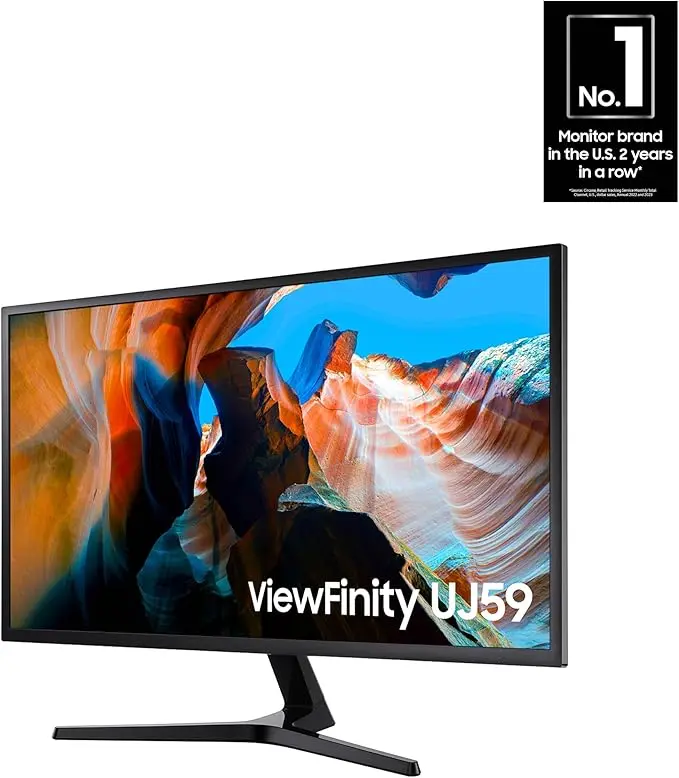 SAMSUNG 32" UJ59 Series 4K UHD (3840x2160) Computer Monitor,VA Panel, HDMI, Display Port, Eye Saver/Flicker Free Mode, FreeSync, LU32J590UQNXZA, Black image 2