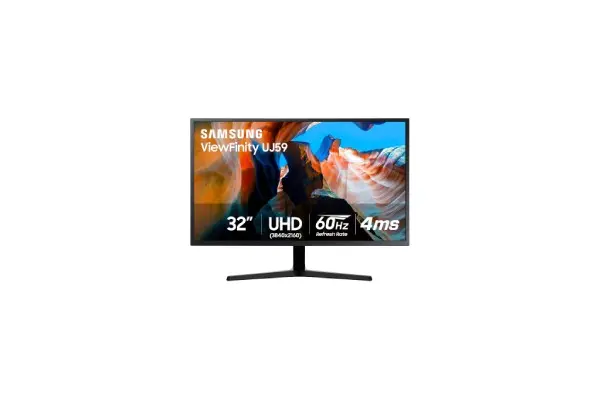 SAMSUNG 32" UJ59 Series 4K UHD (3840x2160) Computer Monitor,VA Panel, HDMI, Display Port, Eye Saver/Flicker Free Mode, FreeSync, LU32J590UQNXZA, Black image