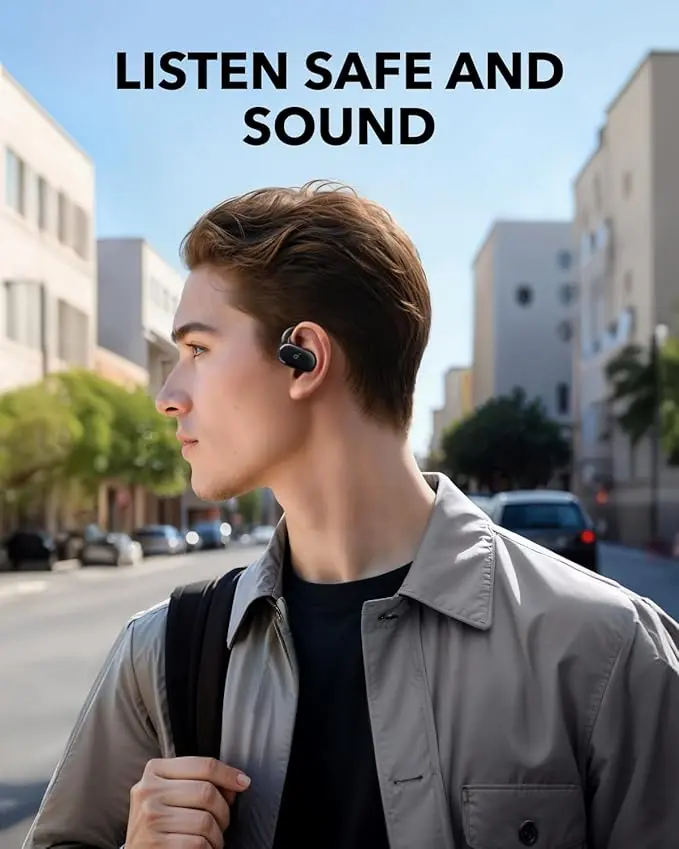 Soundcore V20i by Anker Open-Ear Headphones, Adjustable Ear Hooks, Ultra-Comfort, Snug Fit, Powerful Sound, Clear Calls, IP55, 36H Playtime, Bluetooth 5.4 Wireless Earbuds, Multipoint Connection image 4