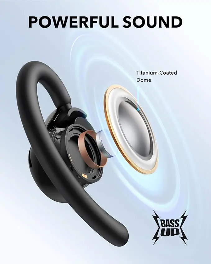 Soundcore V20i by Anker Open-Ear Headphones, Adjustable Ear Hooks, Ultra-Comfort, Snug Fit, Powerful Sound, Clear Calls, IP55, 36H Playtime, Bluetooth 5.4 Wireless Earbuds, Multipoint Connection image 5