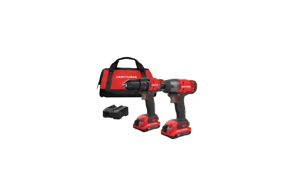 CRAFTSMAN V20 MAX Cordless Drill and Impact Driver, Power Tool Combo Kit with 2 Batteries and Charger (CMCK200C2) image