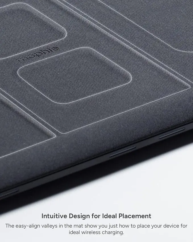 Mophie 4-in-1 Wireless Charging Mat for Apple iPhone, AirPods & Watch, Samsung Galaxy, Google Pixel, and All Qi-Enabled Devices, Additional USB-A Port, Intuitive Design, Includes Apple Watch Stand image 3