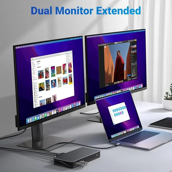 UGREEN USB C Docking Station, DisplayLink 9-in-1,Revodok Pro 209,Dual 4K@60hz Monitor Dock for MacBook & Windows with 2 DP & 2 HDMI, 10 Gbps USB C & USB-A Data Ports, 100W PD, Gigabit Ethernet image 3