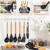 Astercook 38-Pc Silicone Utensils – Heat Resistant, BPA-Free, Black image 5