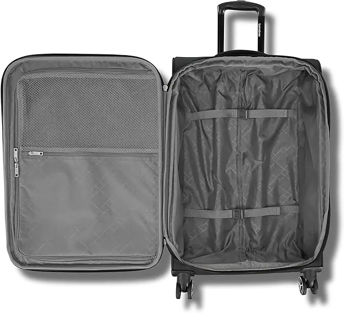 Samsonite Saire LTE Softside Expandable Luggage with Spinner Wheels, Black, 3-Piece Set (Carry On/Medium/Large) image 5